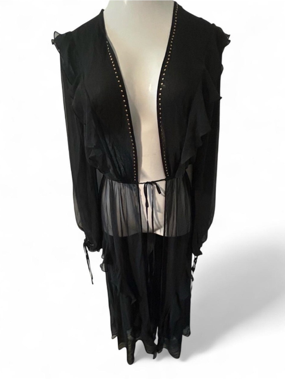 Victoria's Secret Black Sheer Ruffle Cover-Up